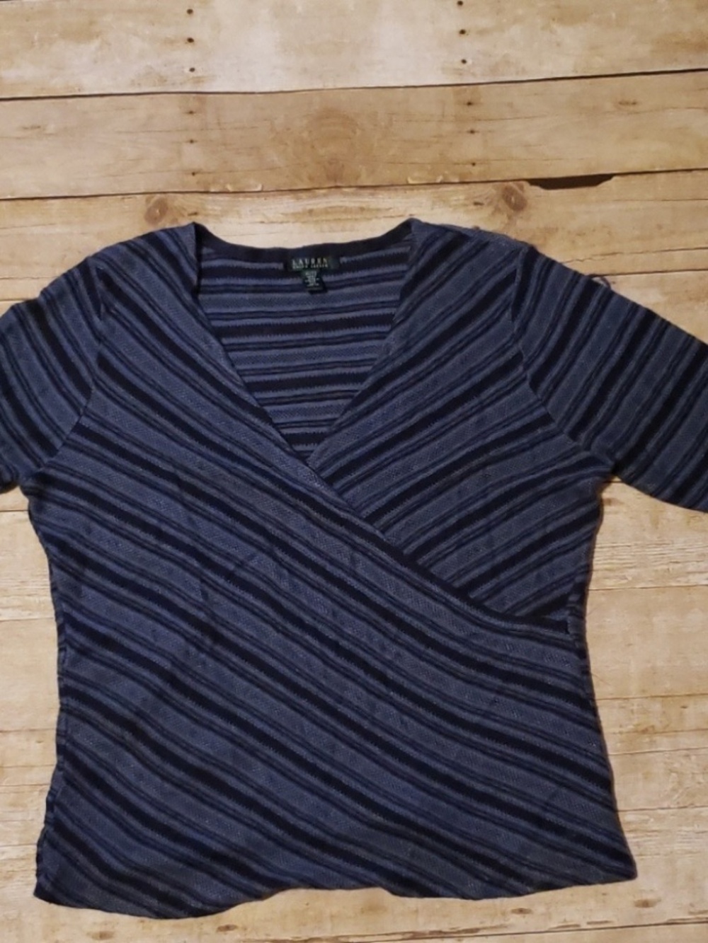 NEW WITH TAG! RALPH LAUREN SIZE X-LARGE XL BLUE STRIPED TOP LOT5957